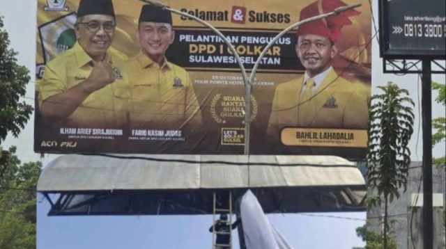 Baliho Golkar Diturunkan di Jalan A. Djemma, Bapenda Palopo: Murni Penegakan Aturan