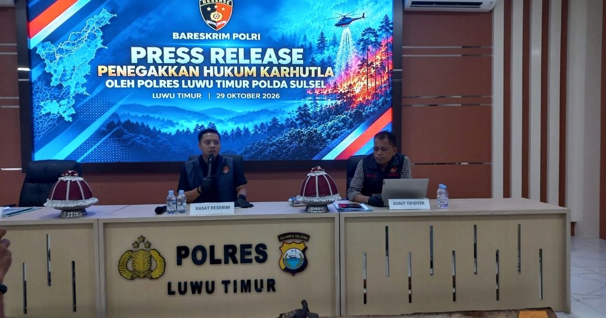 Konferensi pers penegakan hukum karhutla Polres Luwu Timur