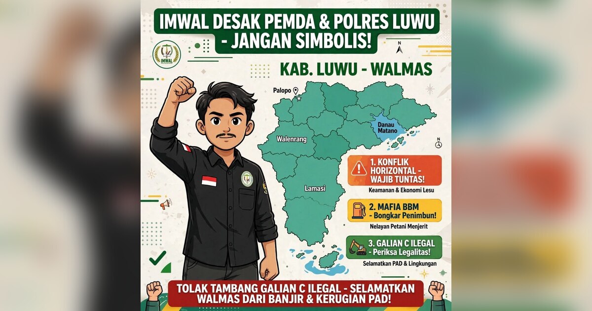 Poster IMWAL desak Pemda dan Polres Luwu tuntaskan persoalan Walmas
