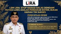Poster LSM LiRA soal mutasi Pemkab Luwu