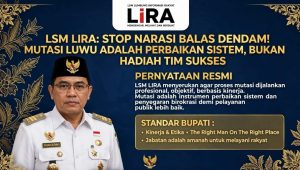 Poster LSM LiRA soal mutasi Pemkab Luwu